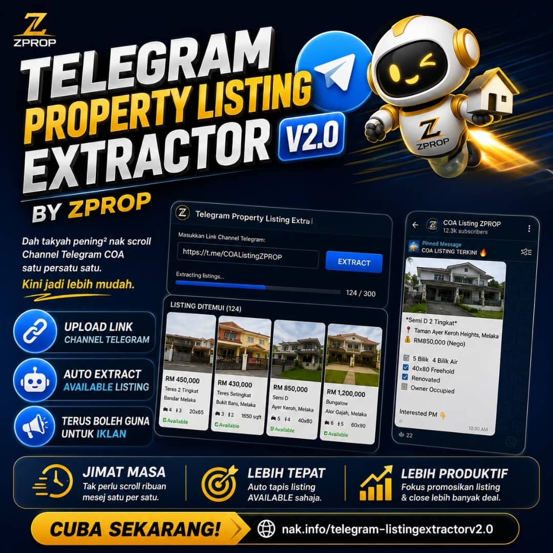 TELEGRAM PROPERTY LISTING EXTRACTOR V2.0 — BY ZPROP